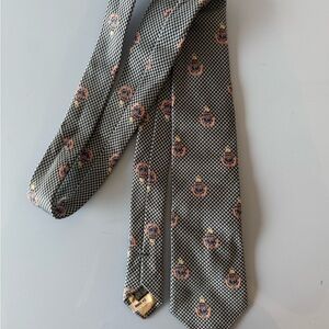 Paul Smith The British Collection Black and Blue Tie with Pink Motifs